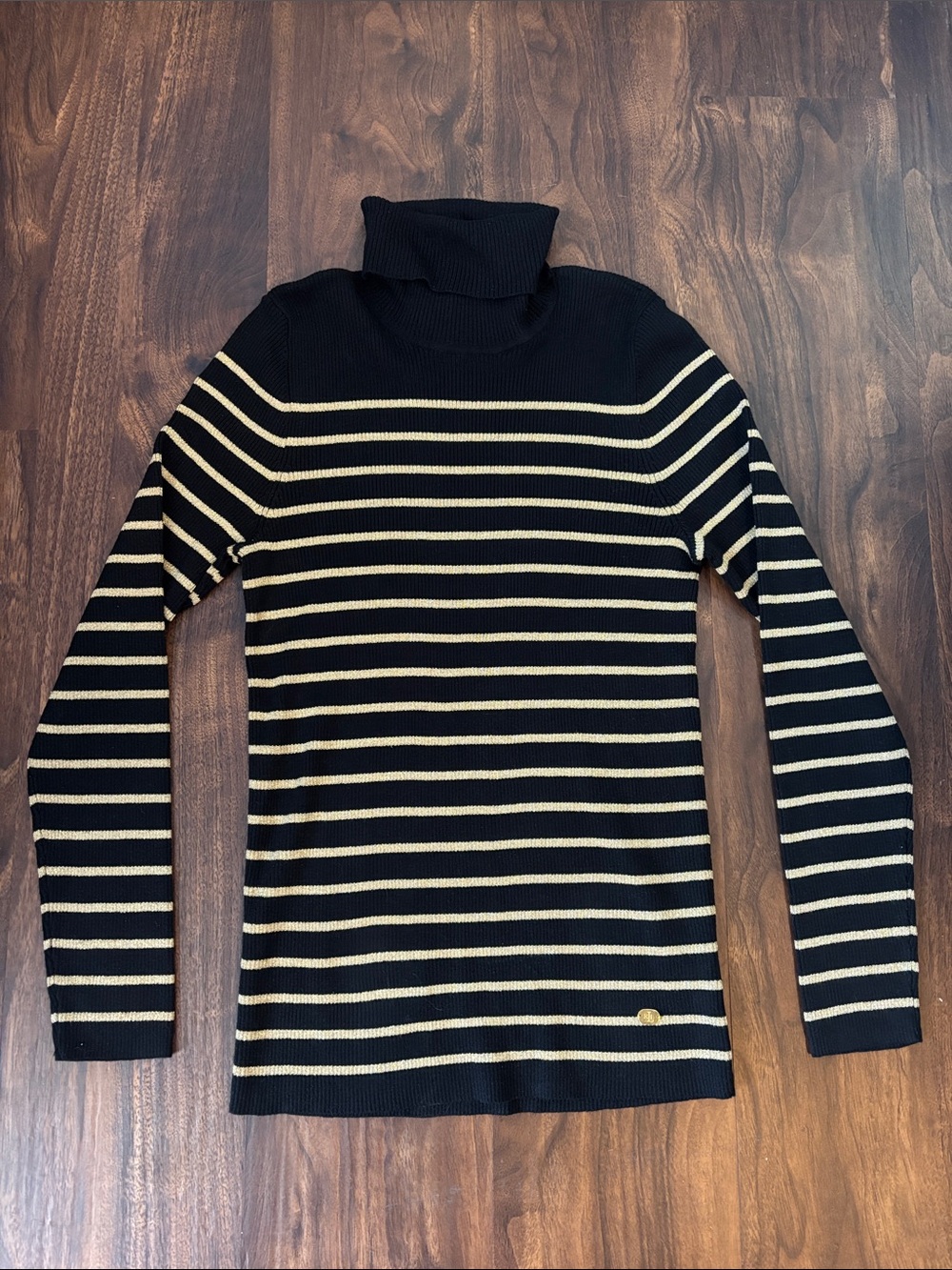 Ralph Lauren Black and Gold Turtleneck Sweater
